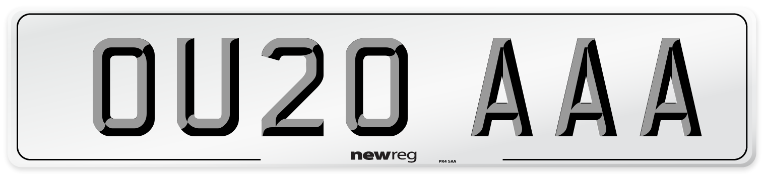 OU20 AAA Number Plate from New Reg